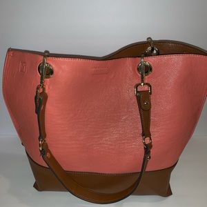 Calvin Klein Pink Faux Leather Tote Bag